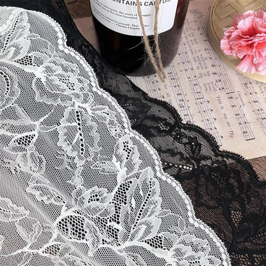 FREEDOMBEAUTY | Spot white and black elastic lace, warp lace small lace, new wedding headgear DIY clothing lace accessories