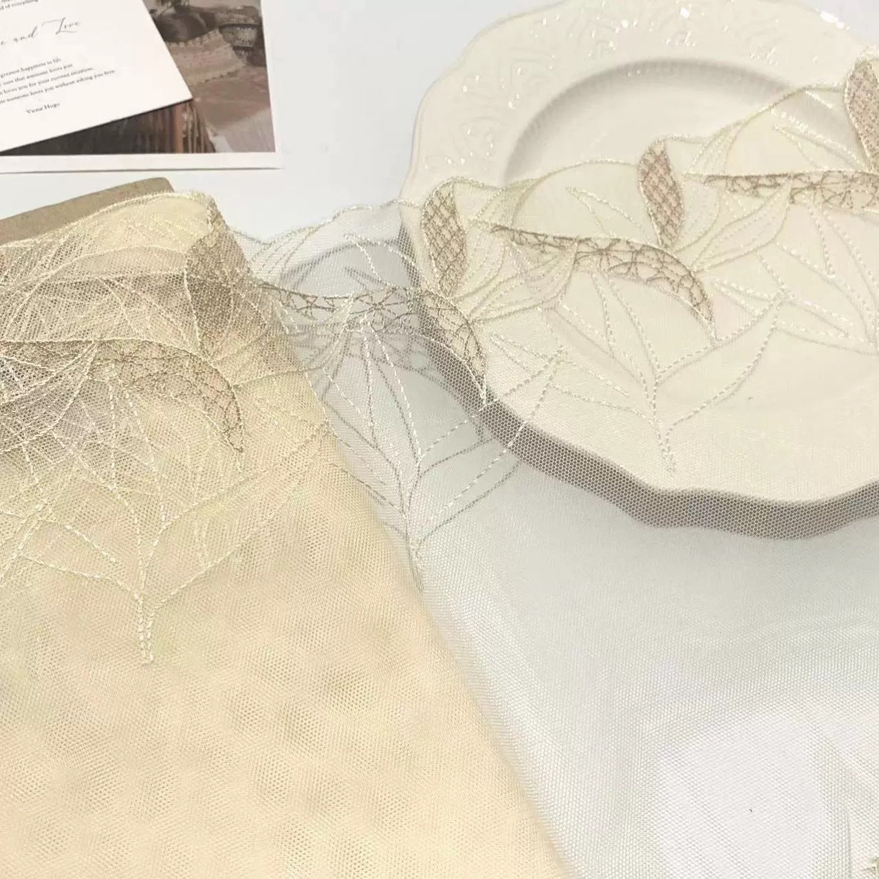 FREEDOMBEAUTY | Spot elegant embroidery mesh lace soft lace accessories DIY design fabric clothing