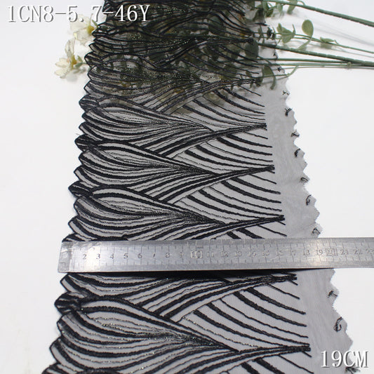 FREEDOMBEAUTY | Fashion Flowing Gold Thread Phoenix Tail Mesh Embroidery Lace, Clothing Dress Skirt Lace Accessories