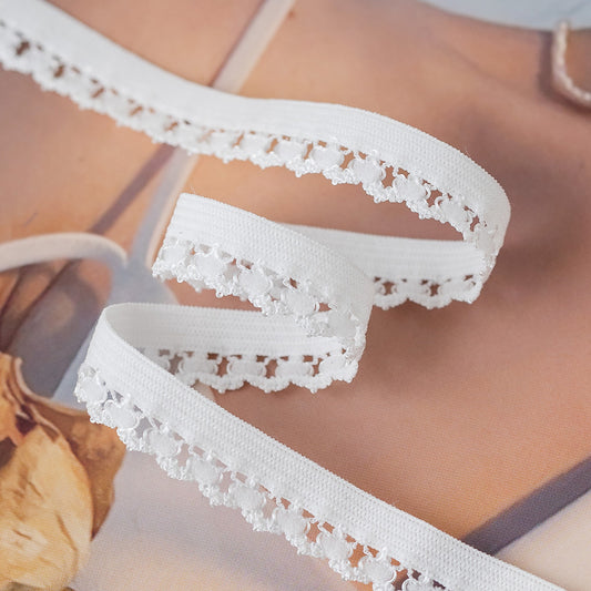 FREEDOMBEAUTY | Factory direct 1.2CM nylon lantern flower bud belt, black and white spot, underwear clothing elastic elastic band