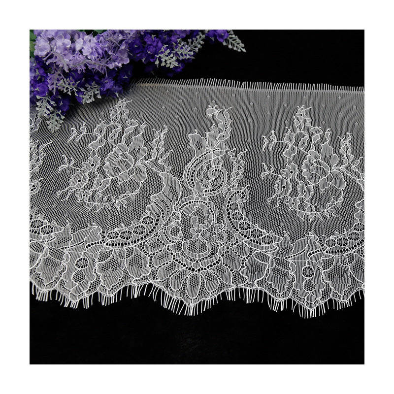 FREEDOMBEAUTY | Unilateral eyelash lace, environmentally friendly European and American fashion lace, dyeable fixed color lace 22cm wide