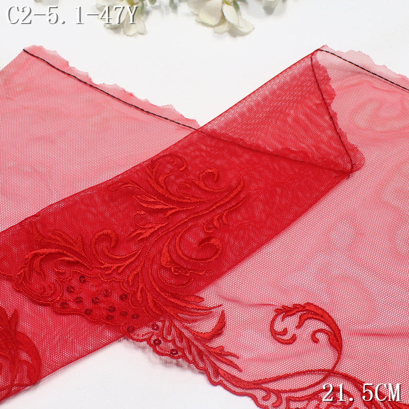 FREEDOMBEAUTY | Spot wholesale multi-color mesh, laser sequins, flower embroidery lace, drama costumes, dance costumes, ancient lace accessories DIY