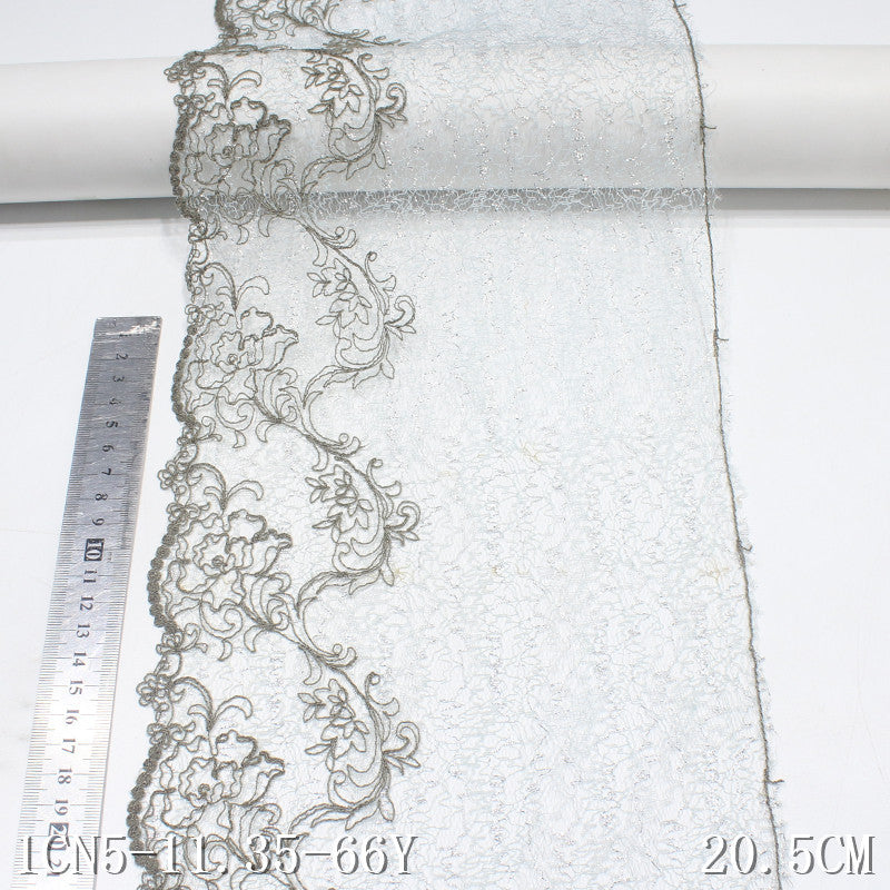 FREEDOMBEAUTY | Spot three-color lace mesh embroidery lace simple gold thread pattern 22cm clothing home textile lace accessories