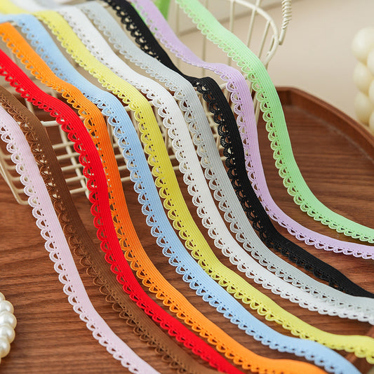 FREEDOMBEAUTY | Spot 1.2CM arched nylon elastane color elastic band DIY clothing women's hemming elastic band