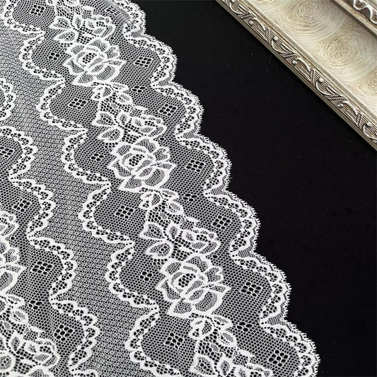 FREEDOMBEAUTY | New Hollow Elastic Rose Spot Underwear Homewear Wedding Dress Fabric, Handmade Nylon Lace Fabric