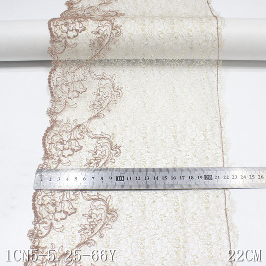 FREEDOMBEAUTY | Spot three-color lace mesh embroidery lace simple gold thread pattern 22cm clothing home textile lace accessories