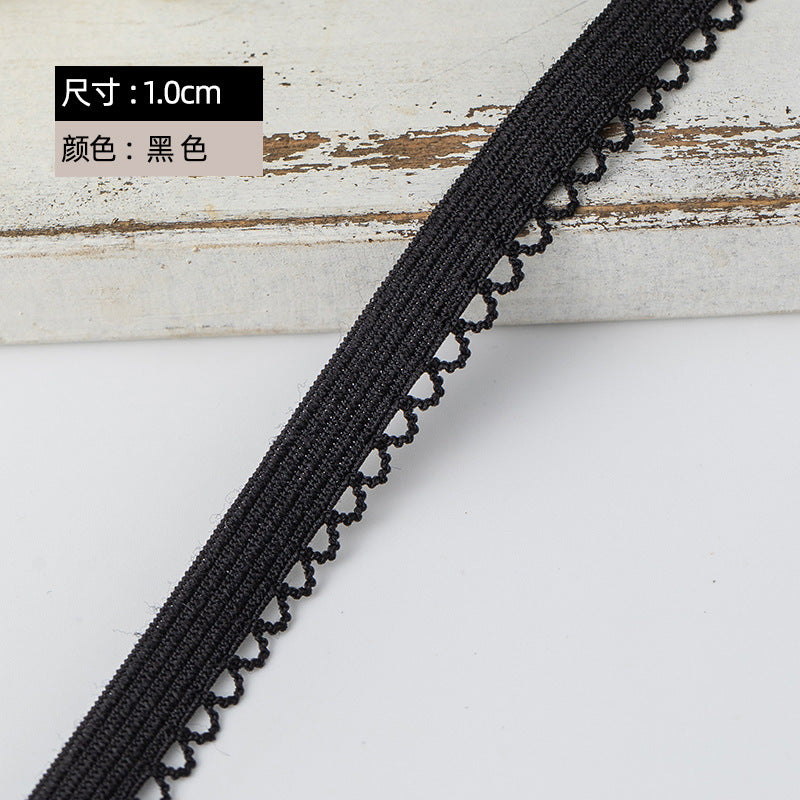 FREEDOMBEAUTY | Factory direct 0.8/1 fine bud nylon elastic band black and white spot women's underwear children's underwear edge band