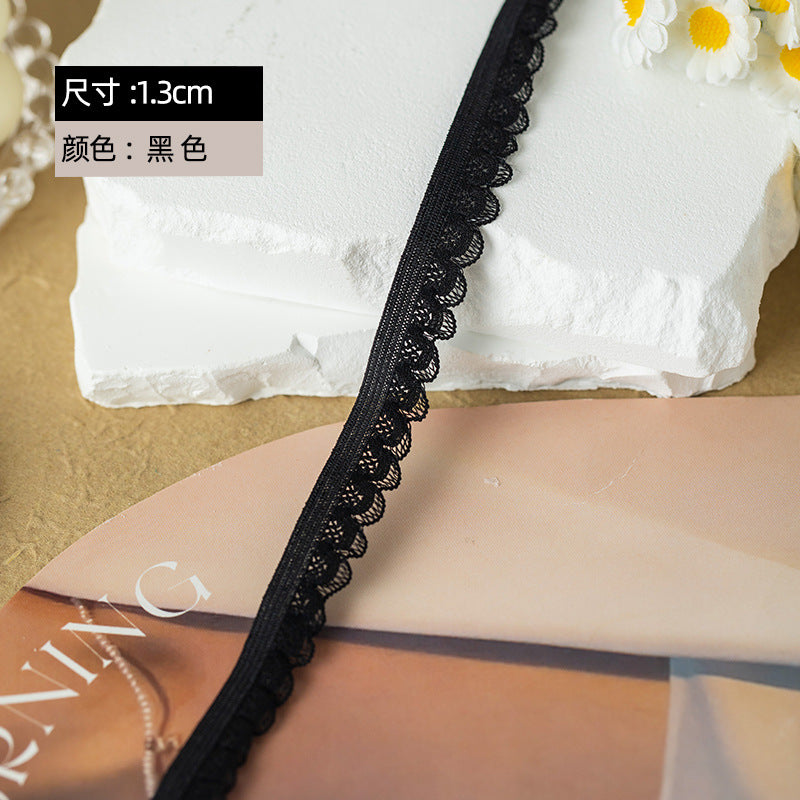 FREEDOMBEAUTY | Factory direct 1.3CM fish silk henna white spot, children's underwear elastic hollow fish silk bud belt