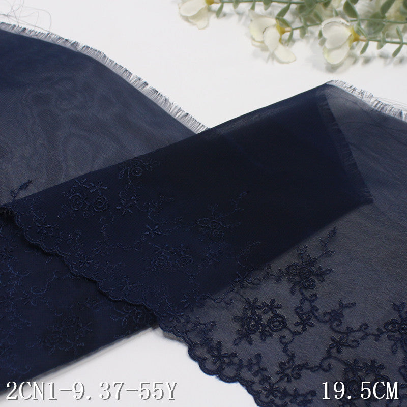 FREEDOMBEAUTY | Indigo chiffon mesh embroidery lace, spot wholesale children's neckline baby clothes lace accessories