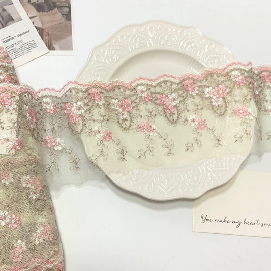 FREEDOMBEAUTY | Spot Macaron Embroidery Mesh Lace Accessories Design DIY Apparel Decorative Fabric