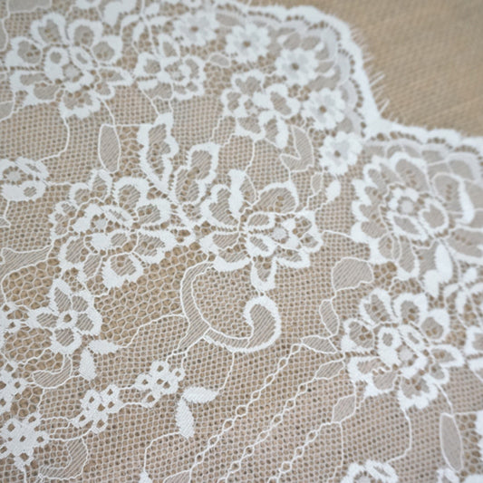 FREEDOMBEAUTY | Popular eyelash lace shorts fabric wholesale, non-elastic lace big edge, spot children's wedding accessories lace