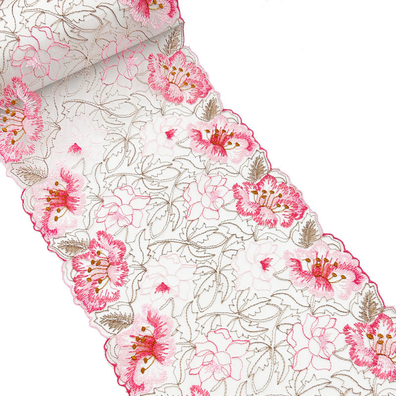 FREEDOMBEAUTY | Three-color polyester thread pressed yarn flower mesh yarn embroidery water-soluble lace underwear accessories curtains home textiles clothing accessories