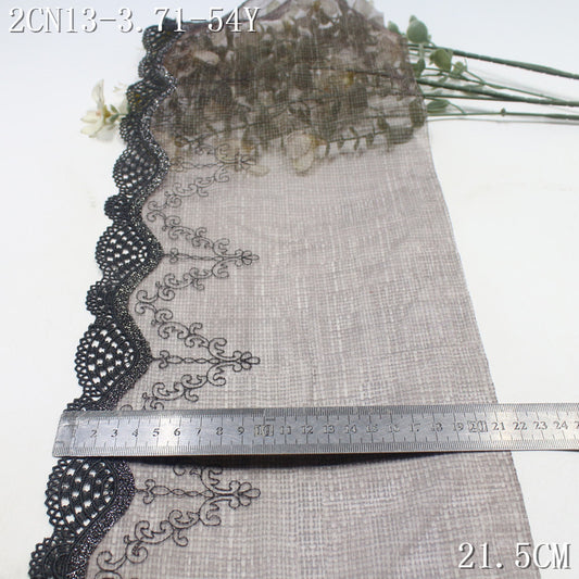 FREEDOMBEAUTY | Antique printed mesh yarn gold thread water-soluble embroidery lace 22cm Hanfu antique jewelry lace accessories