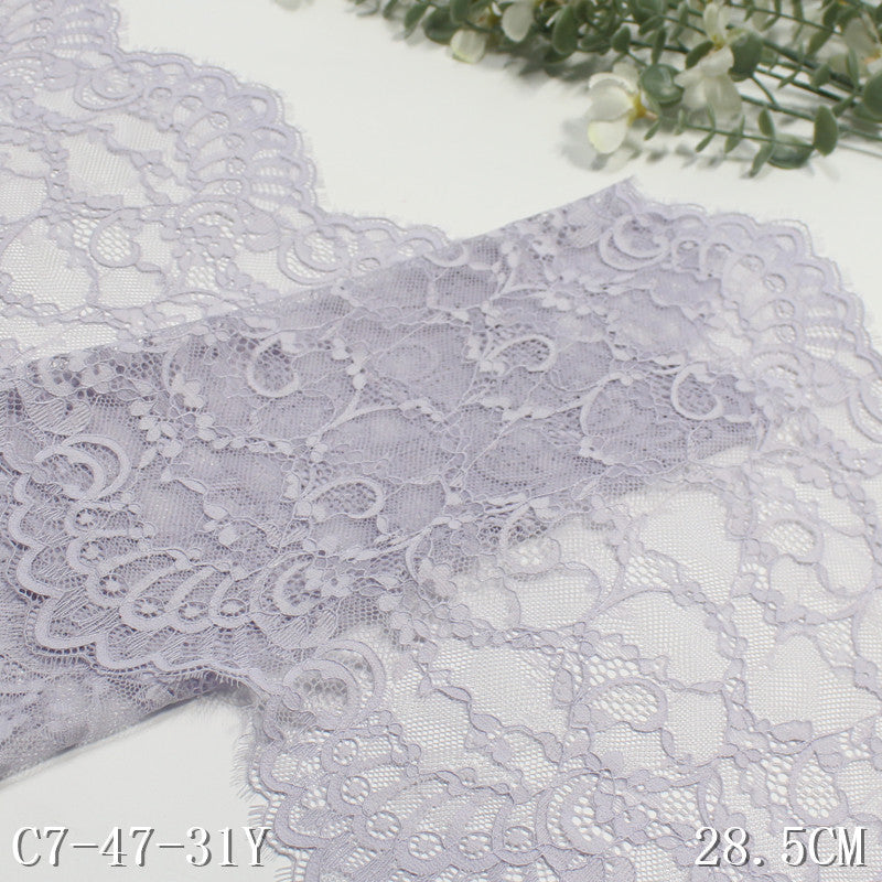 freedombeauty|Blue Double Wave Retro Flower Lightweight Elastic Eyelash 28cm Lingerie Dance Costume Lace Trim Accessories