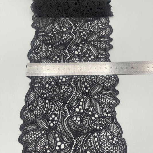 freedombeauty|16CM Lace Trim Elastic Lace Trim Rose Flower Shape Dense Pressed Yarn Accessories