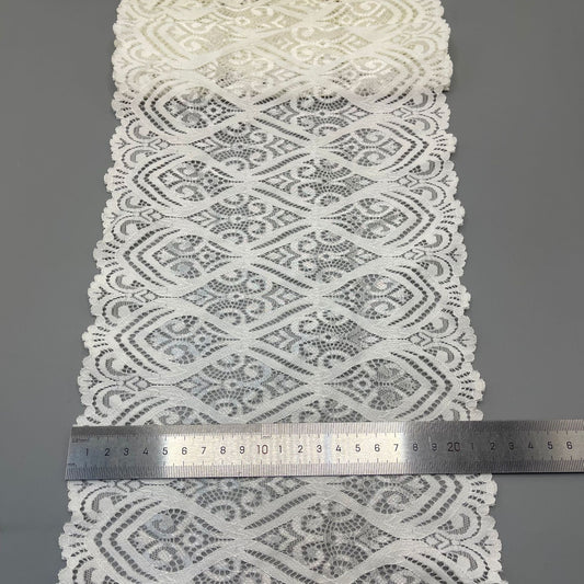 freedombeauty|22cm Stretch Hollow Lace Trim DIY Wedding Dress Clothing Lingerie Accessories Home Textile Fabric