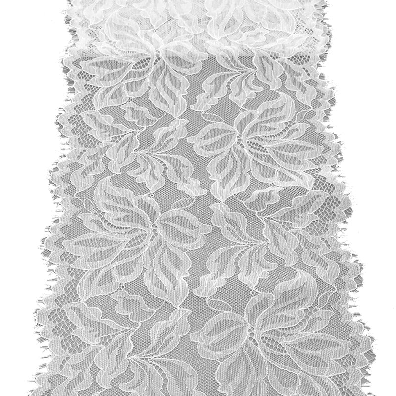 freedombeauty|20cm Eyelash Lace Trim Nylon Lace Trim White Hollow Lace Trim Handmade Wedding Dress Accessories