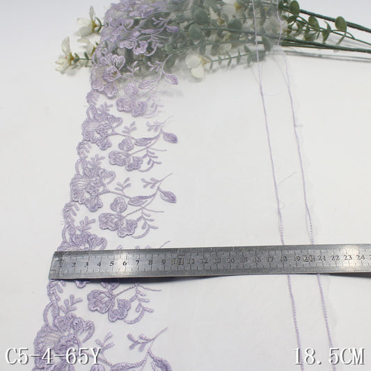 【1pack】-Freedombeauty | Unilateral Exquisite Vintage Flower Mesh Embroidery Lace 18cm Clothing Home Textile Lace Accessories DIY