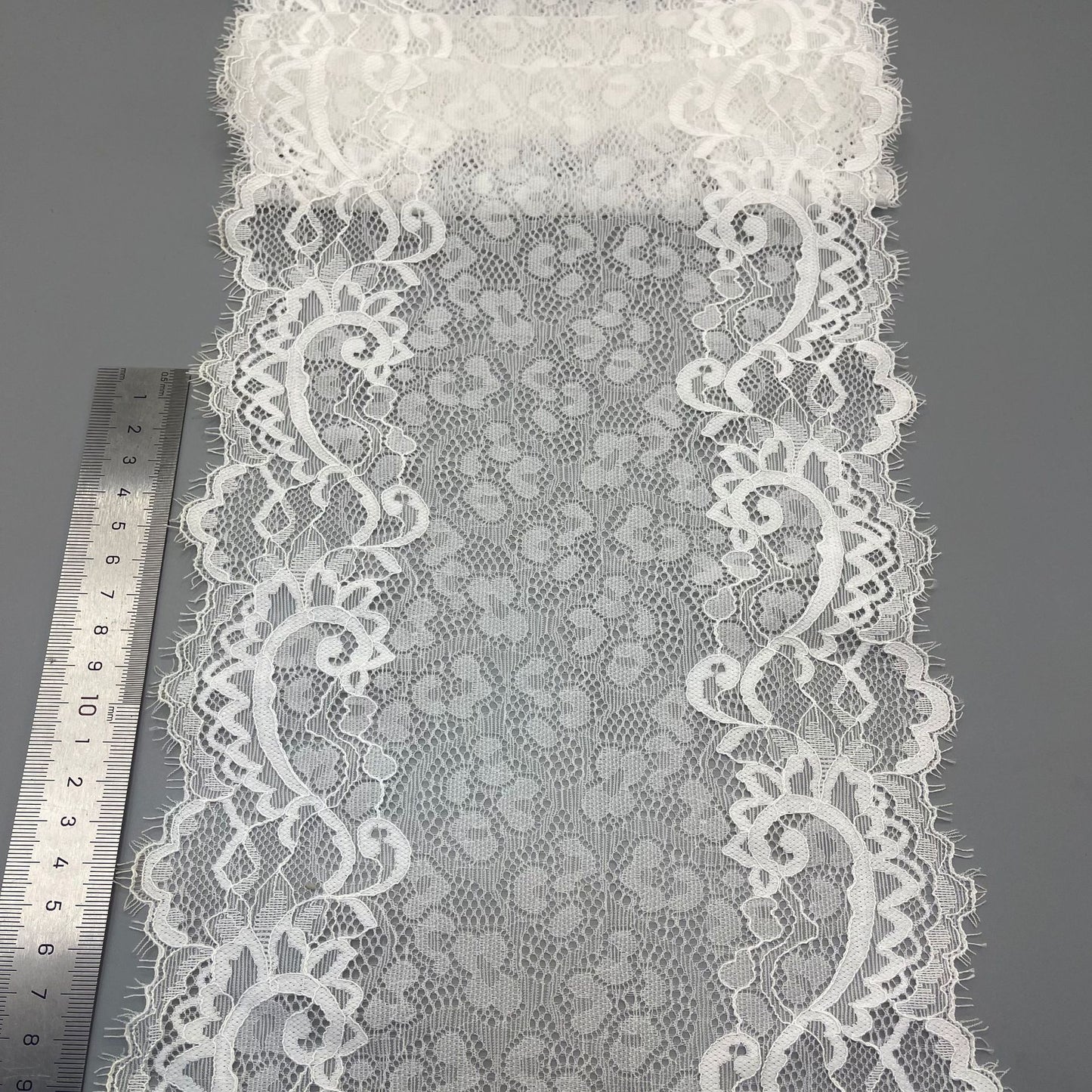 freedombeauty|20cm Elastic Eyelash French Wave Lace Trim Wedding Dress Lingerie Clothing Accessories DIY Decoration