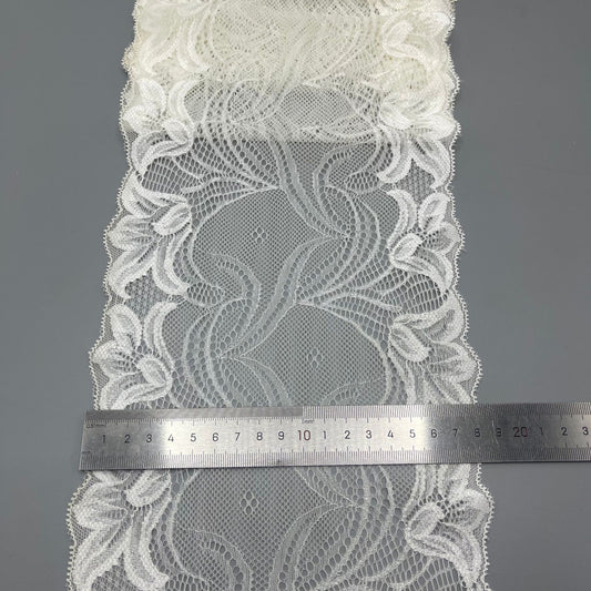 freedombeauty|18cm High-Quality White Stretch Lace Trim Nylon Wedding Dress Hollow Out Accessories Design Purchase