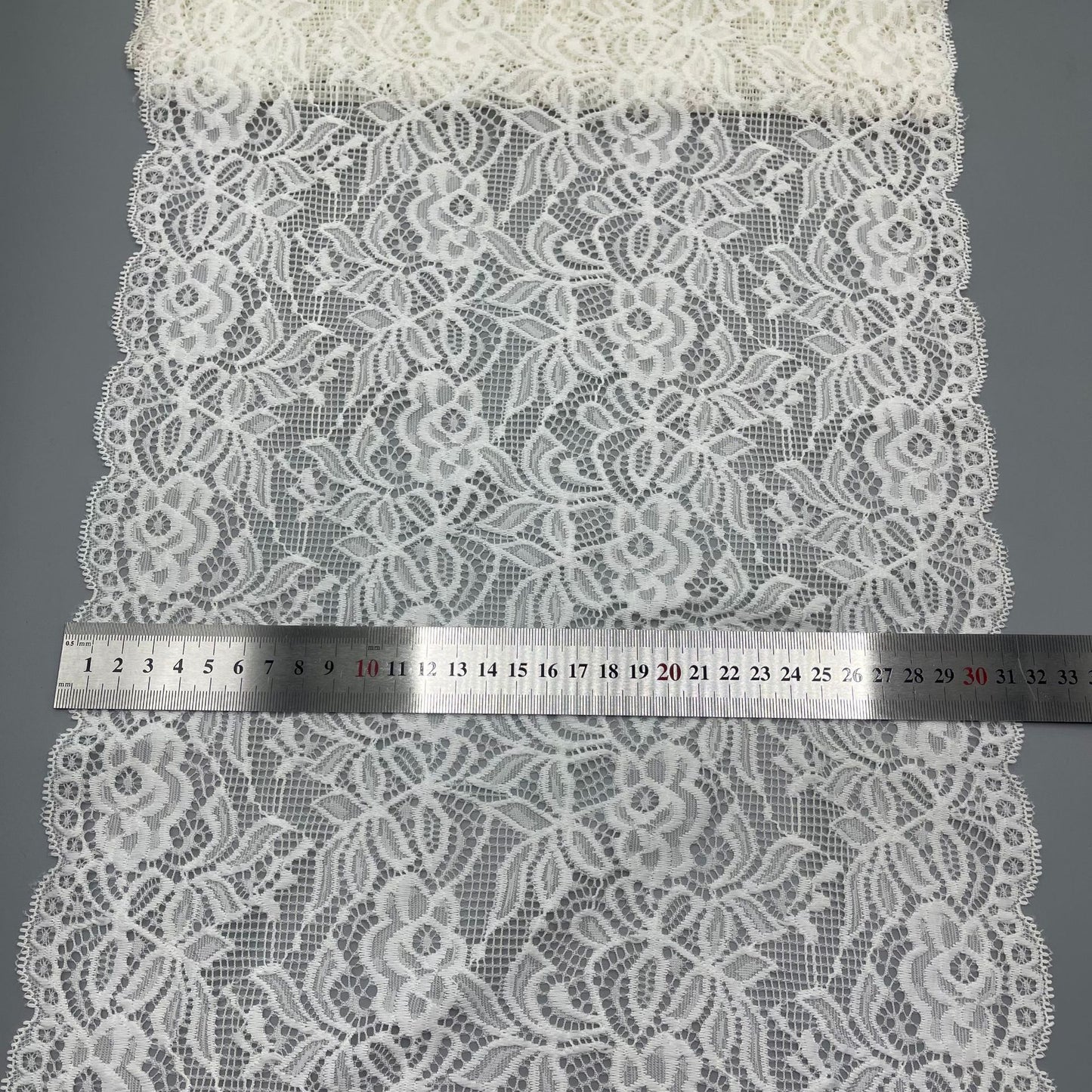 freedombeauty|30CM Nylon Lace Trim Elastic Lace Wedding Dress Undergarment Skirt Hem Accessories