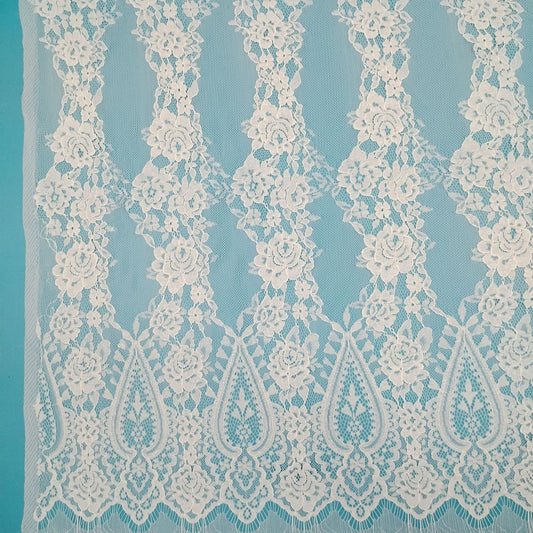 freedombeauty|Hot-Selling Cotton Lace Fabric Soft Skin-Friendly High Elasticity Classic Pattern Women's Wedding Dress Skirt Lace Fabric