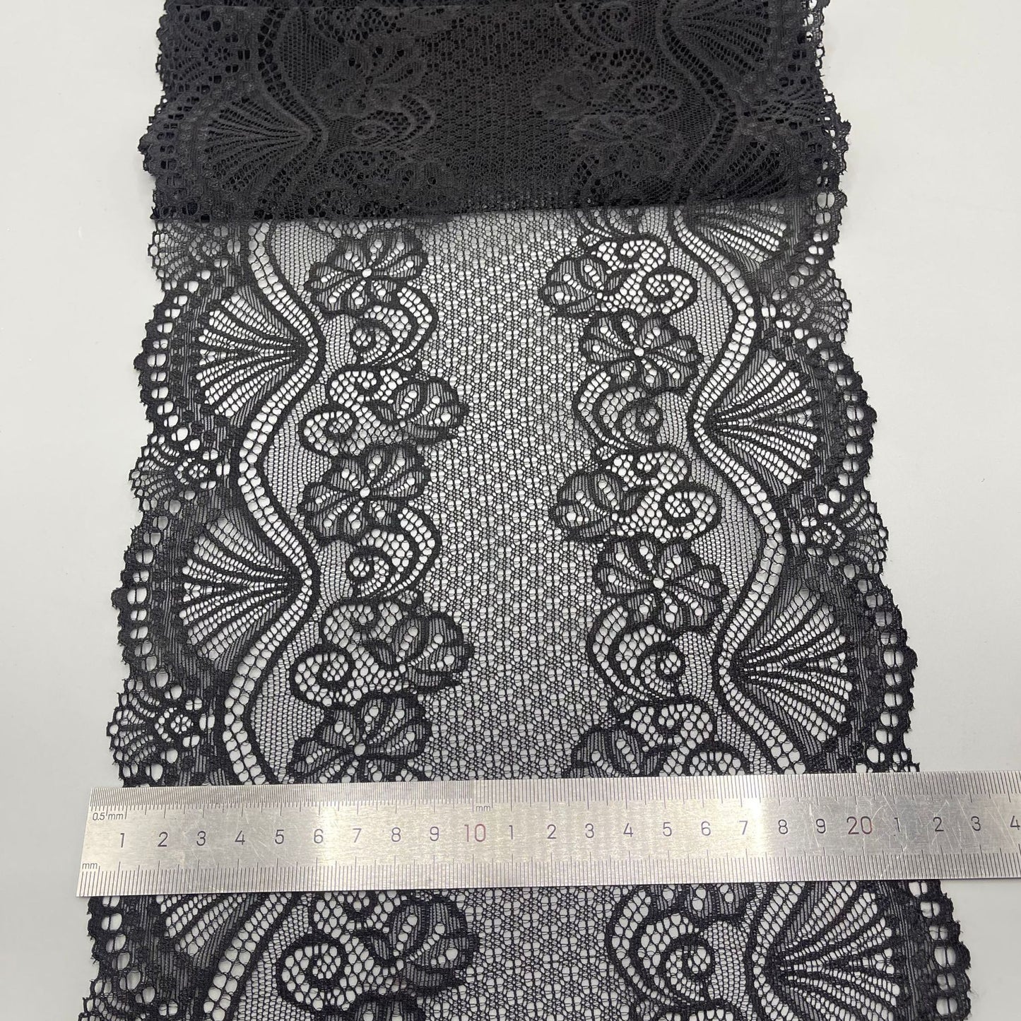 freedombeauty|22CM Eyelash Lace Trim DIY Handmade Lingerie Wide Lace Trim Accessories Wavy Hem Wedding Dress