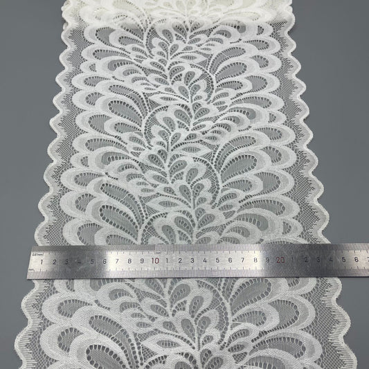 freedombeauty|24cm In Stock Direct Sale Nylon Spandex Lace Fabric for Women's Dresses and Children's Clothing Lace Trim Fabric