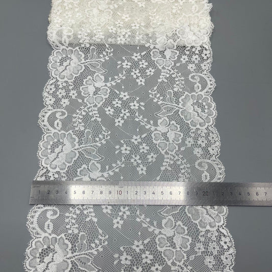 freedombeauty|22CM Elastic Lace Trim Nylon Lace Trim for Lingerie Skirt Decoration Accessories