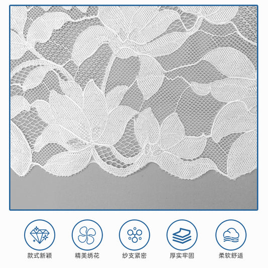 freedombeauty|23.4cm Spring Summer New Hollow Flower Lace Fabric DIY Clothes Wedding Dress Lingerie Dress Fabric