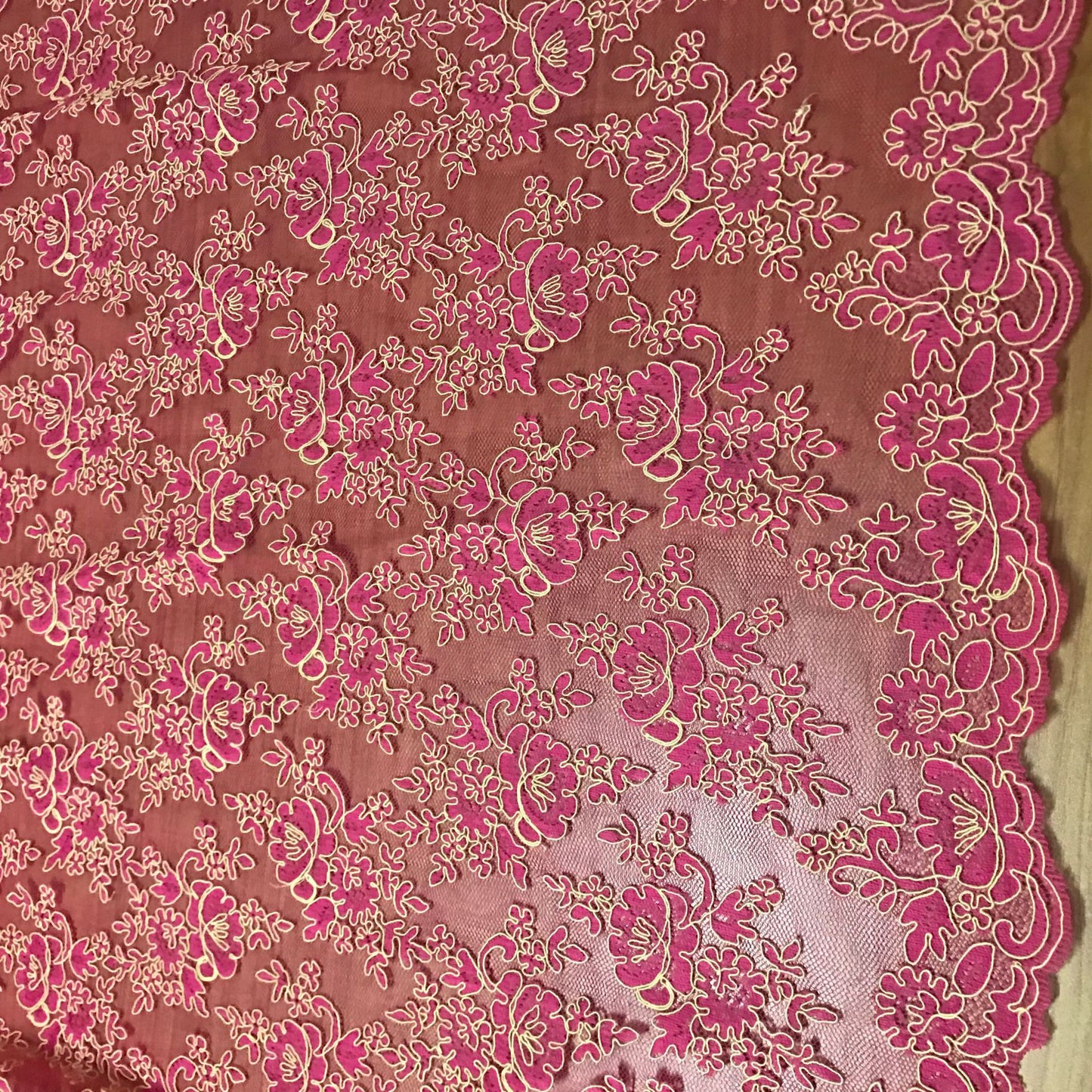 Freedombeauty | Contrast Color Concave Computer Embroidery Car Bone Thread Lace Fabric Bottom Cloth Bone Thread Optional