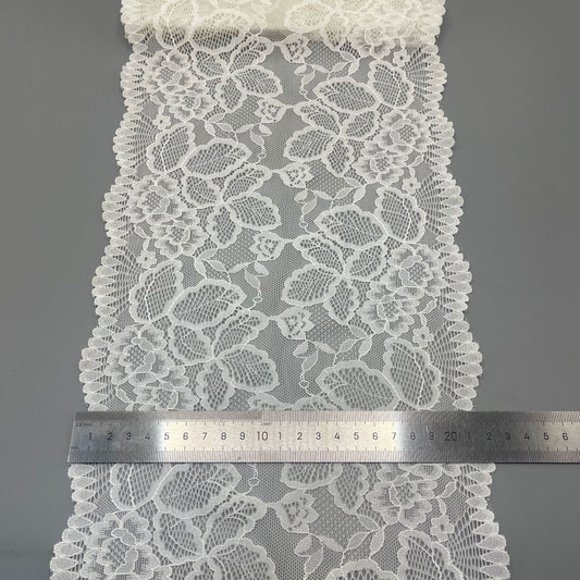 freedombeauty|21CM High-Quality White Stretch Lace Trim Nylon Wedding Dress Hollow Out Accessories Panties Design