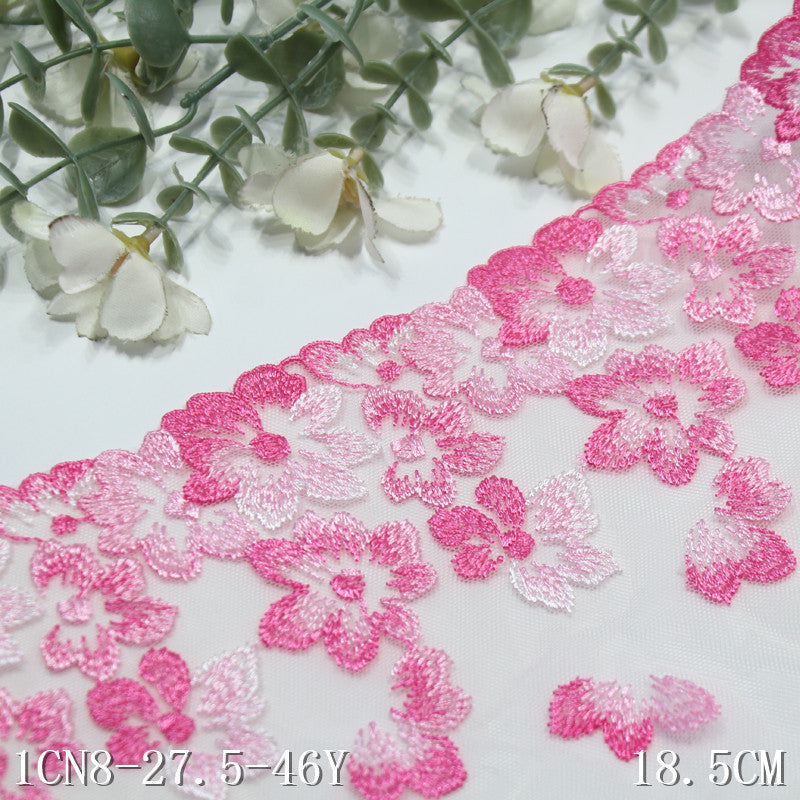 【1pack】-freedombeauty|Light Pink Mesh Spring Single-Sided Pink Peach Blossom Embroidery Textured Curtain Home Textile Clothing Decoration Accessories DIY