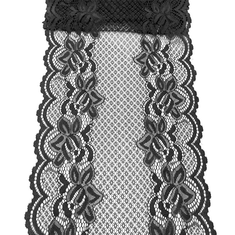 freedombeauty|18cm Lace Trim for Clothing Decoration Skirt Fabric Accessories Black and White DIY Wide Lace Ribbon Lace Edge