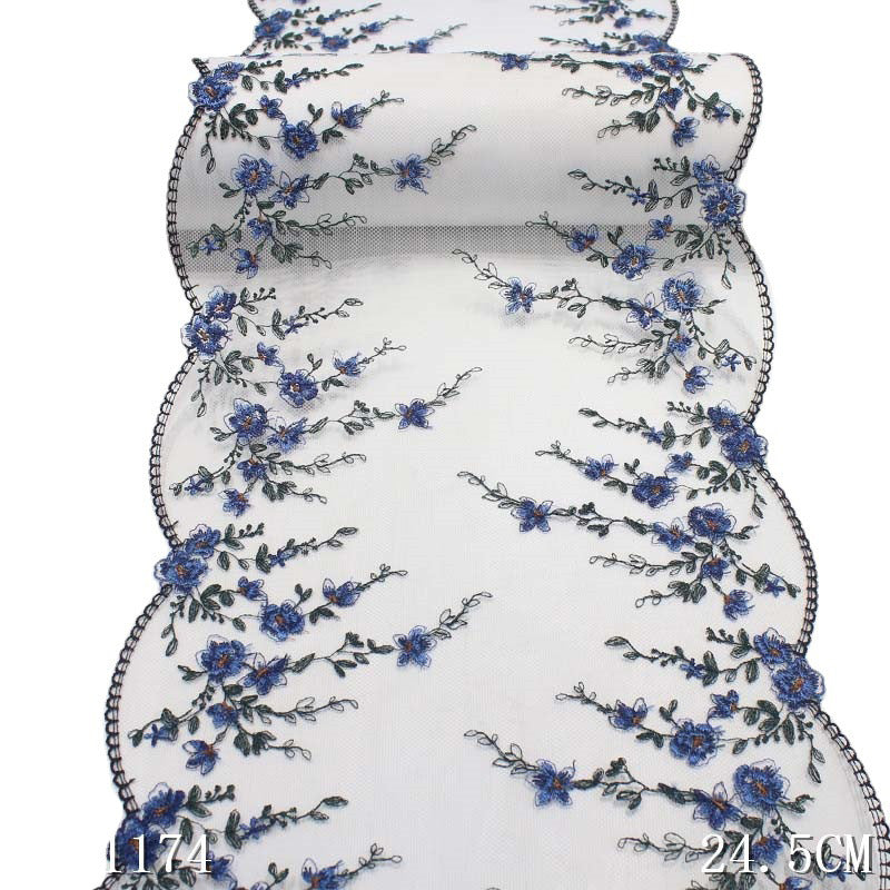 【1pack】-freedombeauty|White Gauze Polyester Thread Small Floral Embroidery Trim Accessories for Curtains, Underwear, Sofa Cushions, Textile Accessories