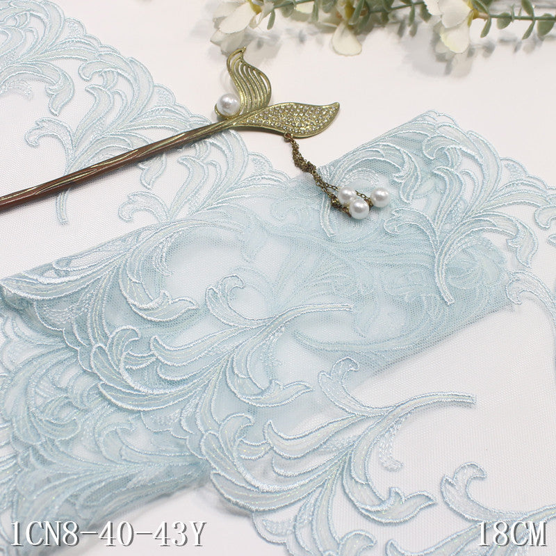 【1pack】-Freedombeauty | Multi-Color Single Bilateral National Style Pattern Mesh Embroidery Lace Curtain Sofa Cushion Lace Accessories DIY