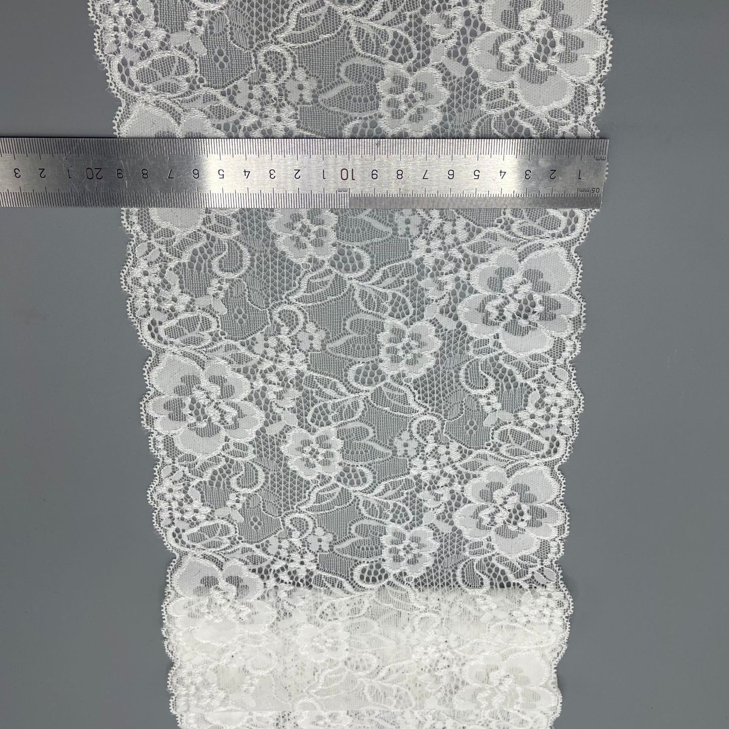 freedombeauty|19cm Elastic Lace Trim for Wedding Dress Accessories White Hollow Lace Edge Nylon Handmade