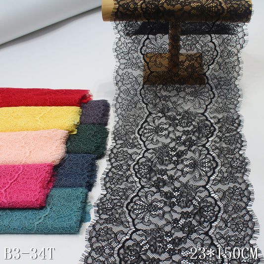 freedombeauty|Multicolor Double Wave Center Vintage Flower Non-Elastic Eyelash Lace Trim Clothing Home Textile Lace Trim Accessories DIY