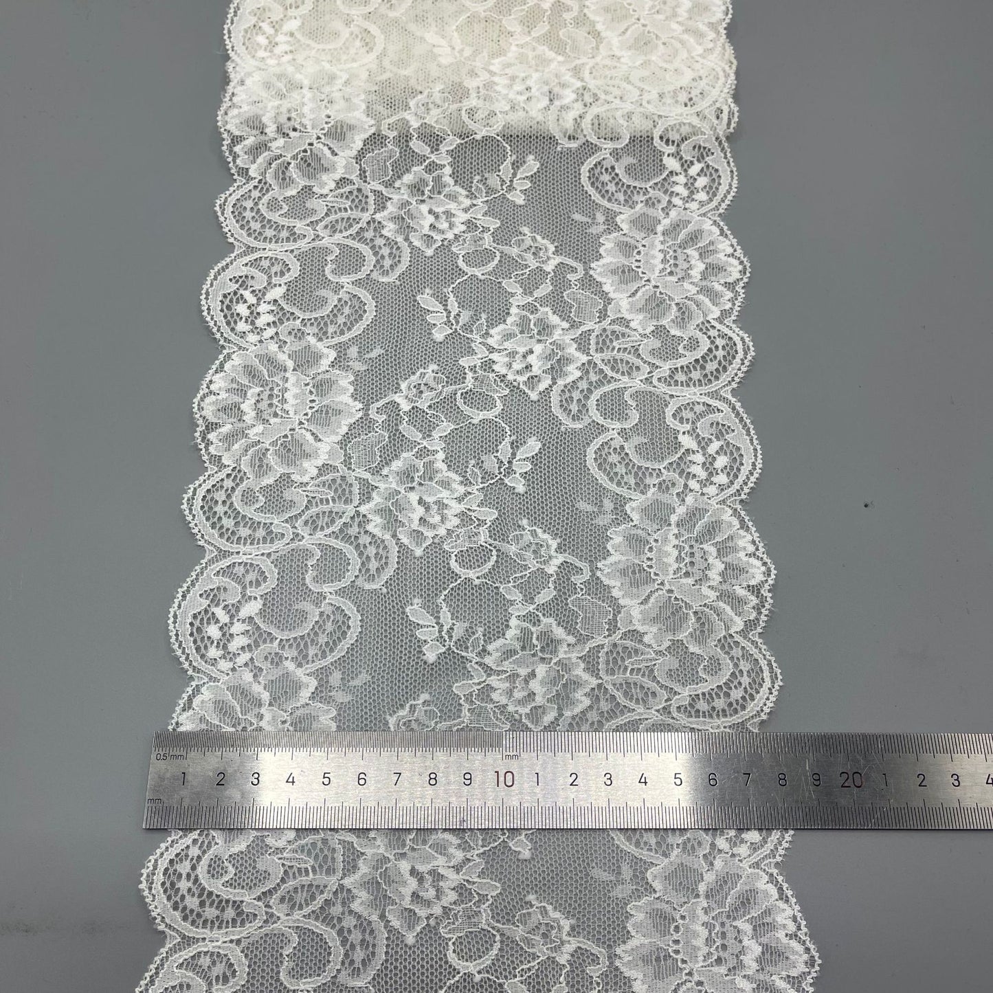 freedombeauty|18cm White Elastic Lace Trim Handmade Hollow Lace Wedding Dress Decoration Material Lace