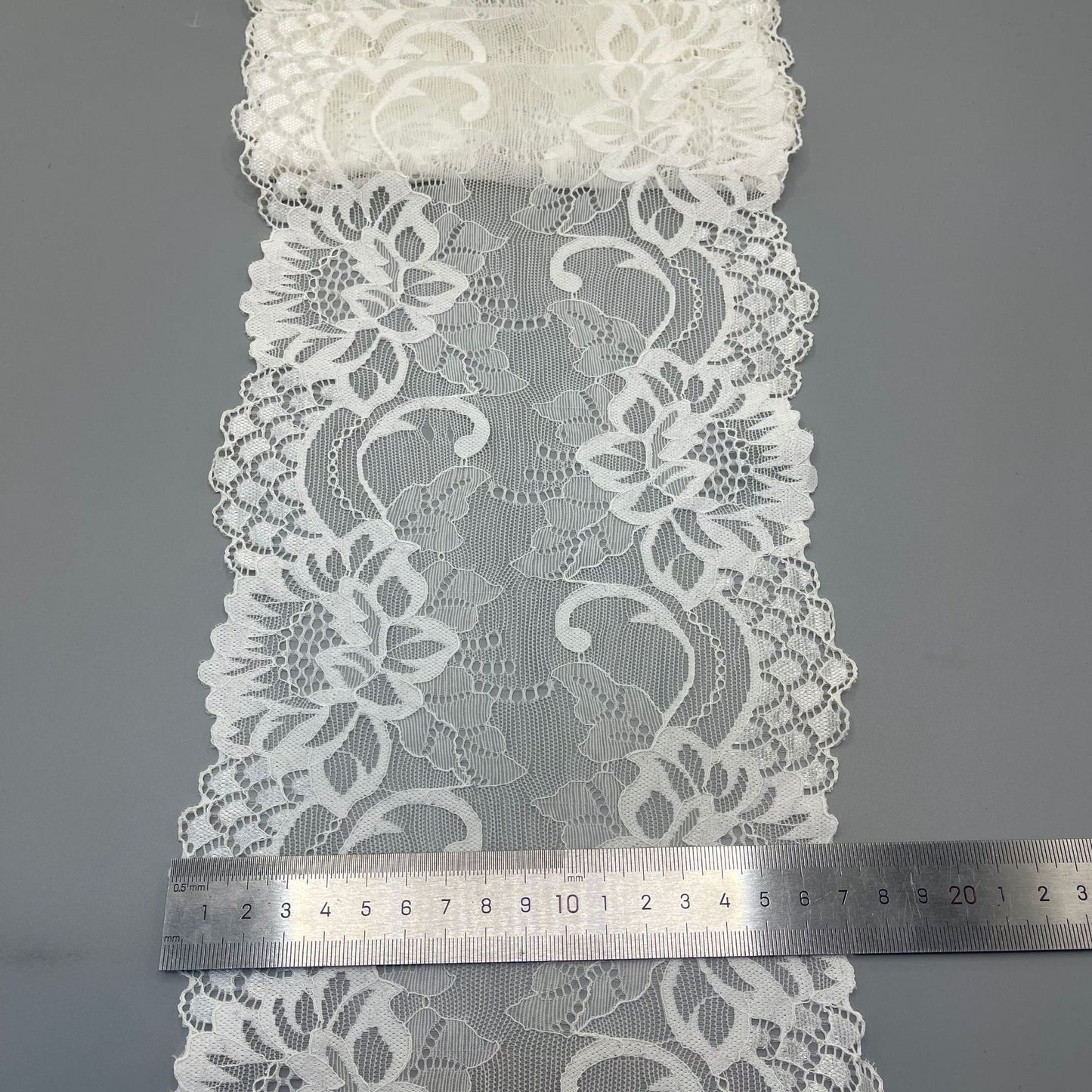 freedombeauty|17CM Wedding Dress Accessories White Elastic Lace Trim Hollow Design High-end Accessories