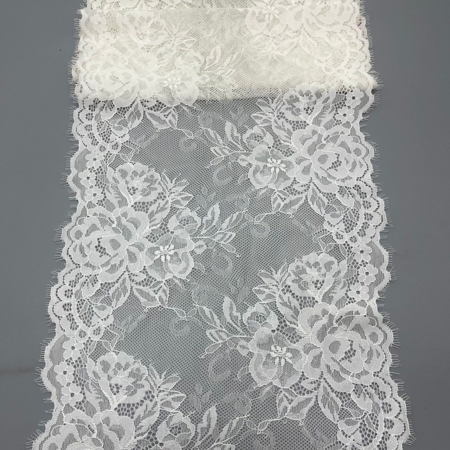 freedombeauty|23CM Elastic Eyelash Nylon Lace Trim Peony Hollow Lace DIY Wedding Dress Home Textile Accessories