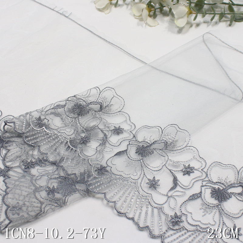 【1pack】-freedombeauty|2025 Spring Classic Multi-color Mesh Single-sided Embroidered Flower Crown Polyester Thread Lightweight Clothing Home Textile Accessories