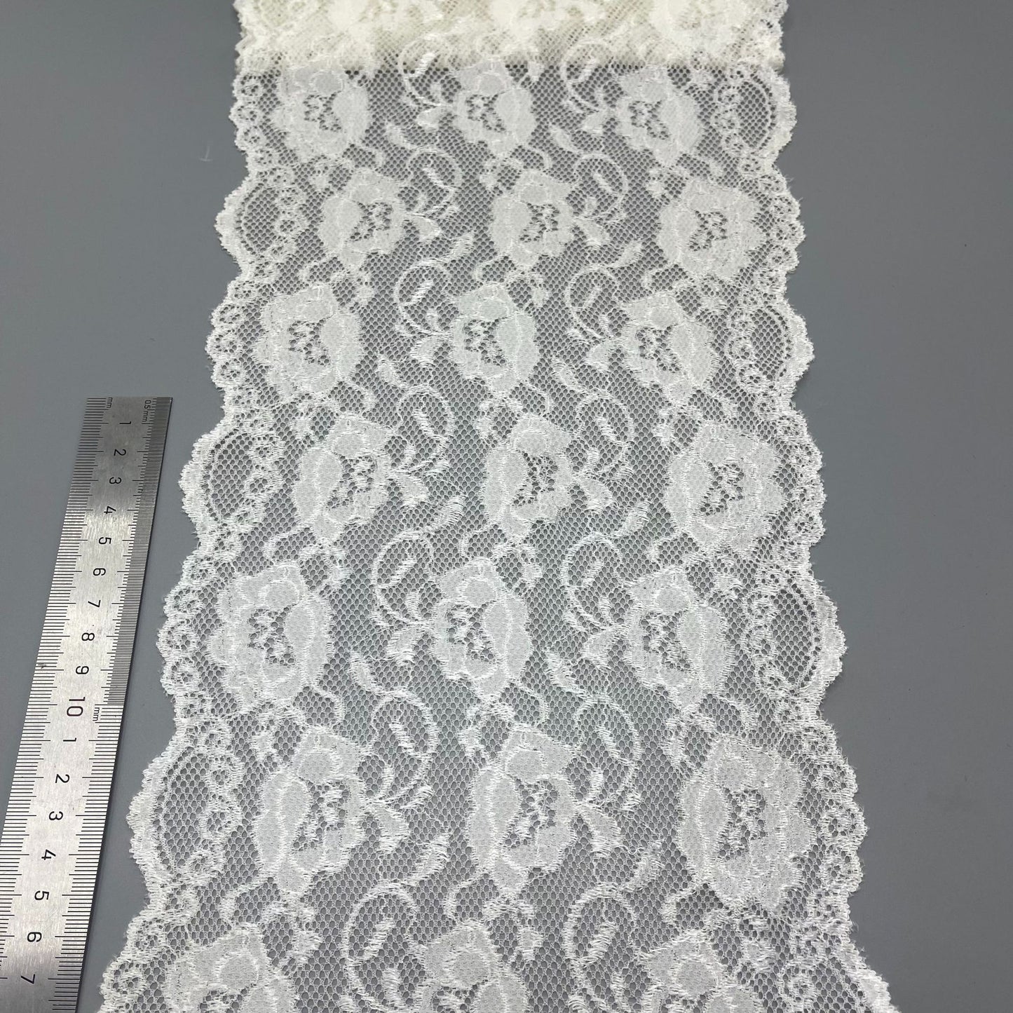 freedombeauty|19CM Wedding Dress Accessories High-Quality White Nylon Elastic Lace Hollow Trim Handmade