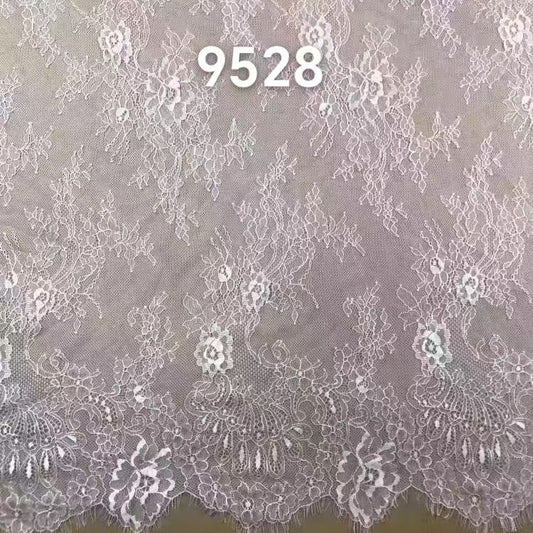 freedombeauty|Classic Lightweight Eyelash Lace One Piece Three Yards Trim Black and White Decoration Fabric for Skirts, Tops, Wedding Dresses