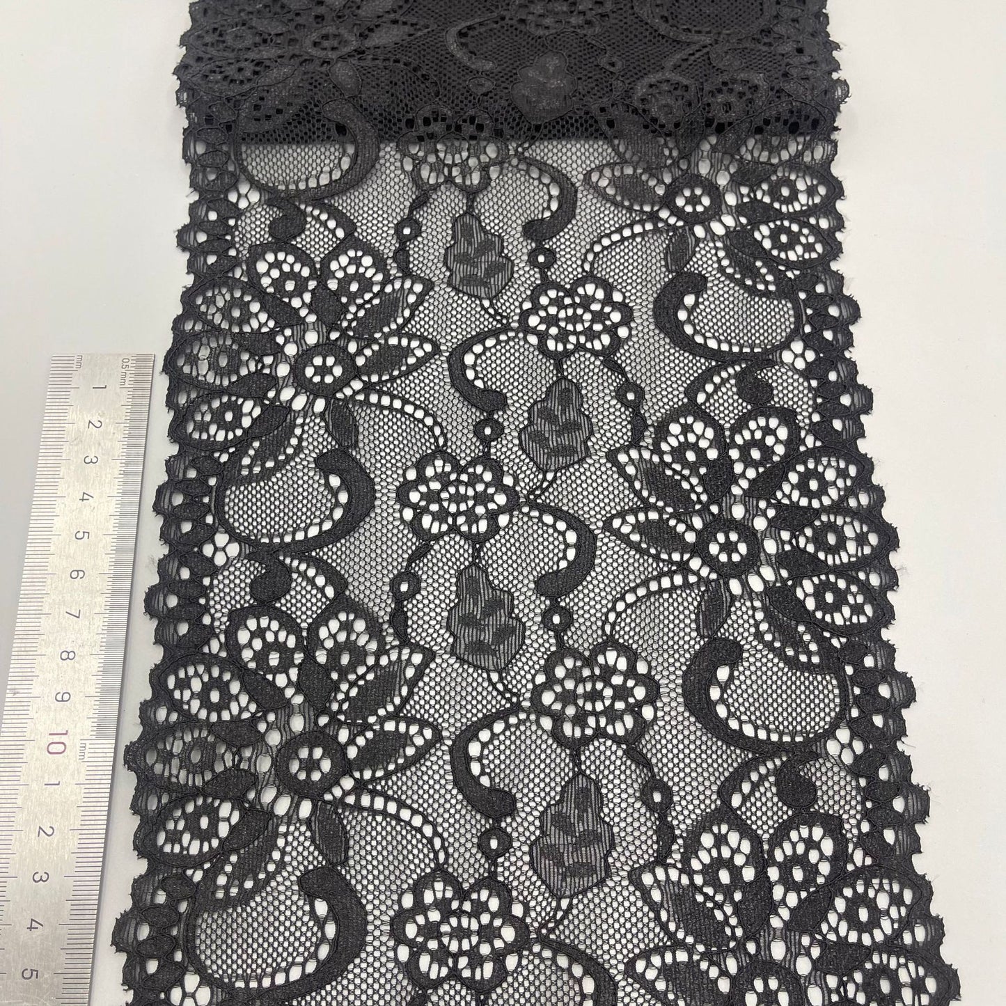 freedombeauty|18cm Black and White Hollow Elastic Lace Trim DIY Clothing Lingerie Lace Wedding Dress Accessories
