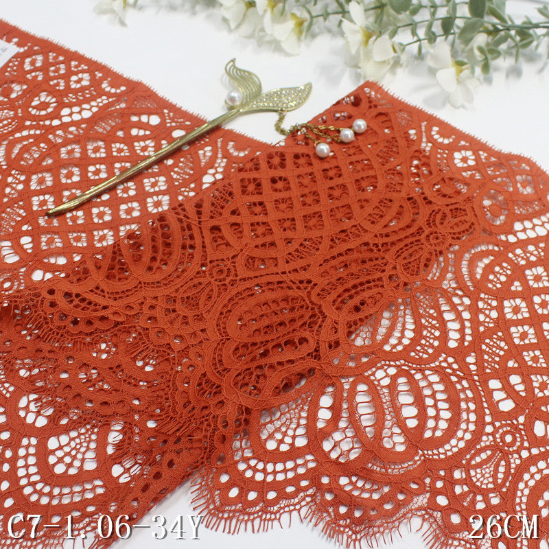 freedombeauty|Multicolor Single-Sided Wavy Chinese Style Non-Elastic Eyelash Lace Trim Performance Costume Curtain 26cm Lace Trim Accessories