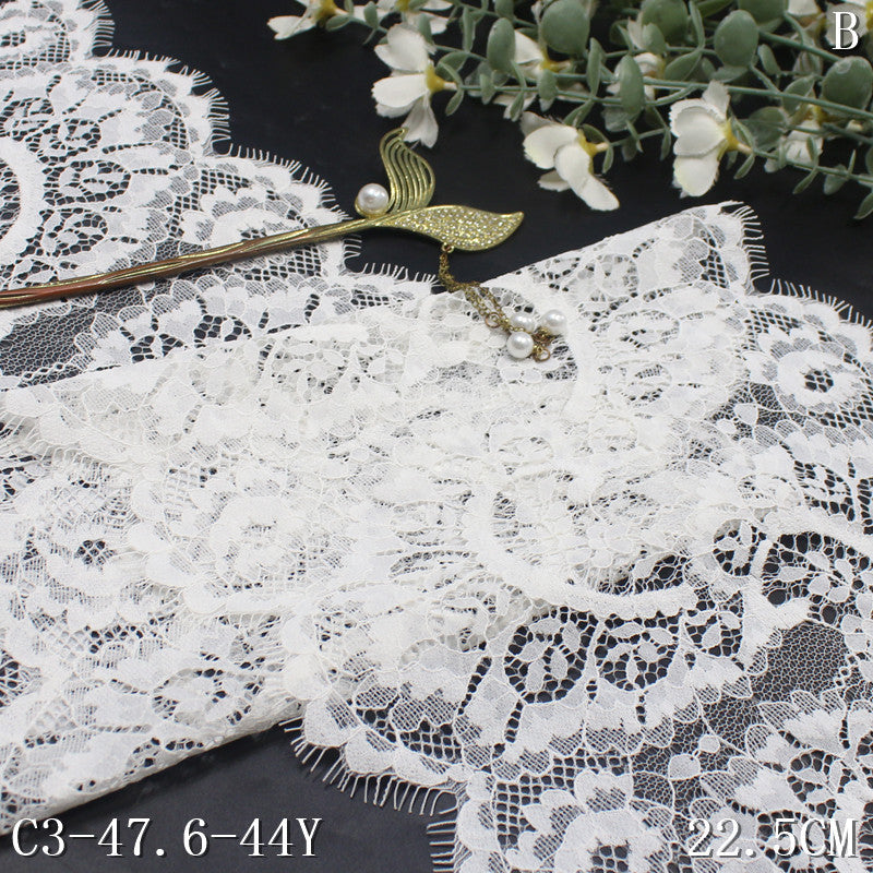 freedombeauty | Multicolor Double Wave French Classical Flower Non-Elastic Eyelash 22cm Clothing Home Textile Lace Trim DIY