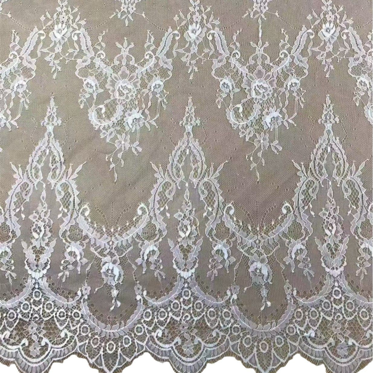 freedombeauty|Classic Lightweight Eyelash Lace One Piece Three Yards Trim Black and White Decoration Fabric for Skirts, Tops, Wedding Dresses