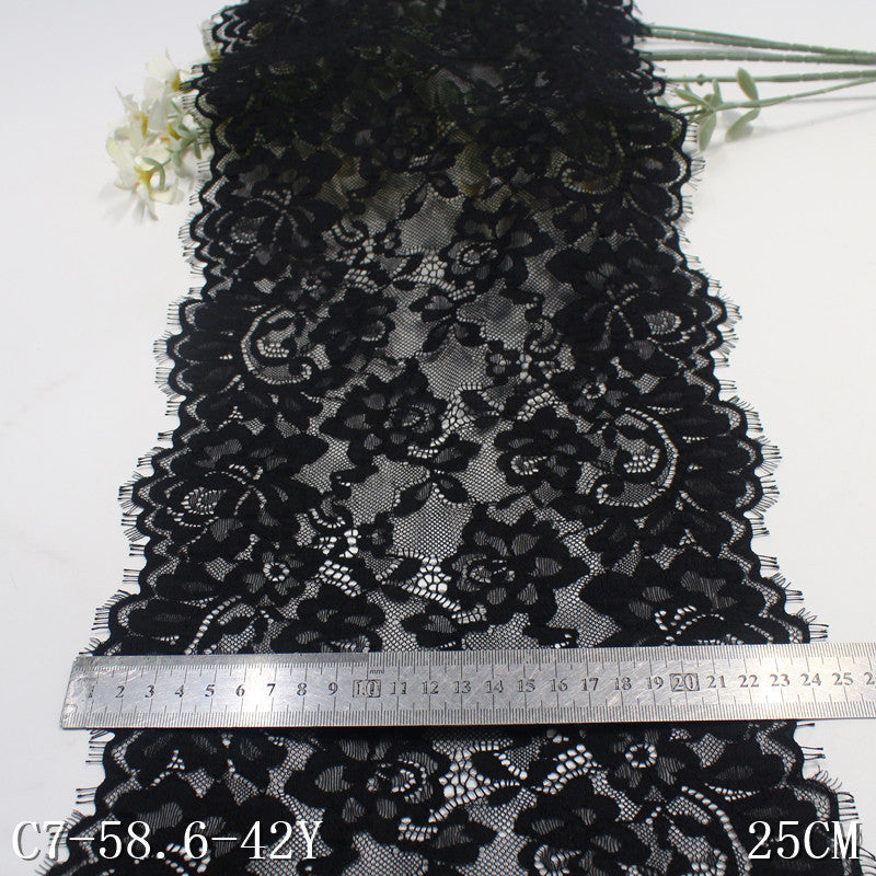 freedombeauty|Two-tone Double-sided Vintage Floral Texture Elastic Eyelash 24cm Lingerie Clothing Lace Trim DIY