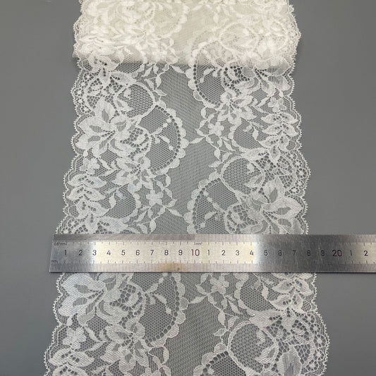 freedombeauty|18CM Lingerie Nylon Wedding Dress Lace White Elastic Lace Hollow Design Accessories DIY Lace Parts